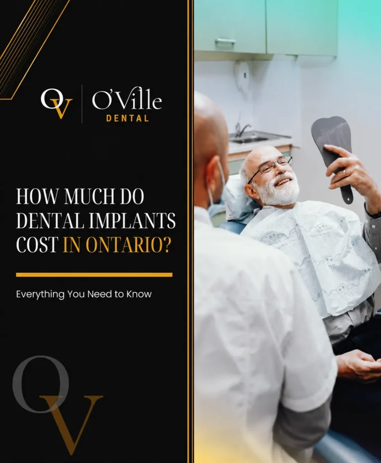 Close-up of a dentist holding dental instruments while examining a patient's smile.